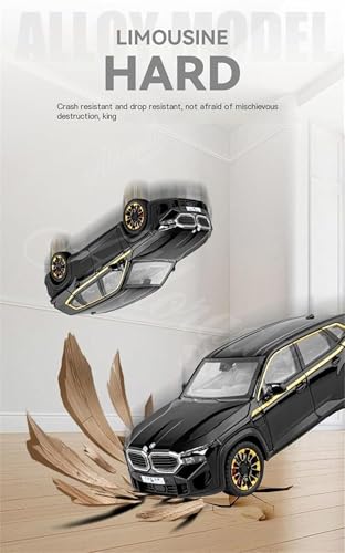 Image of 1:24 B.M.W XM SUV Die-Cast Metal Toy Car with Pull-Back Action, Sound & Light Features, and Opening Doors [ Black ]