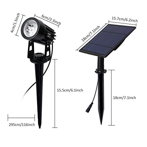 T-SUN Solarleuchte Garten, 4 Stück LED Gartenbeleuchtung Solar, Gartenstrahler Solar, Wasserdicht LED Solarlampe, Außenleuchte, Gartenlampe, Wegeleuchte, Spotbeleuchtung.(Farbwechsel)