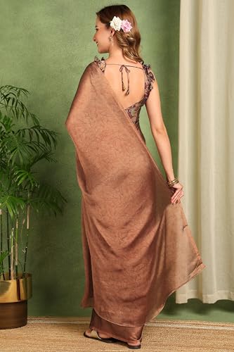 Image of MIRCHI FASHION Women Saree | Chiffon Batik Printed Breathable Regular Use Sari with Blouse