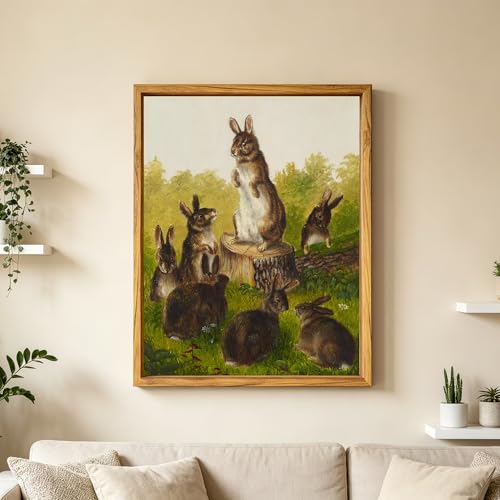 Image of Canvas Frames for 20 inchx24 inchPaintings with 0.6 inch~0.9 inch Deep Walnut | VAREIHNAZ Canvas Floater Frames for 20 inchx24 inchCanvas Paintings,Floating Frames for Wall Decor,No Glass or Back(Walnut)