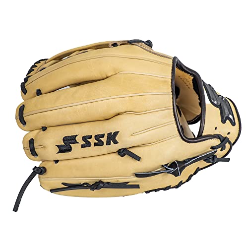 Ssk Z9 Maestro Outfield Baseball Glove – 12.5” - 12.75” – Right & Left Hand Throw (12.5" - Right Hand Throw, Camel/Black) #TOP4
