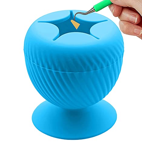 Tiardey Collecteur de déchets de Vinyle de Grande capacité Boule de Stockage Manuelle des déchets de Type Ventouse en Silicone (Bleu)