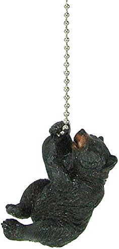 Rustic Black Bear climbing Ceiling Fan Pull chain extender - Lodge Decor