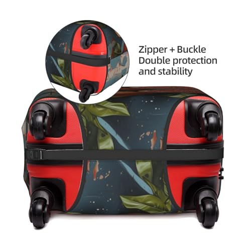 Retro orange art Elastic Travel Luggage Cover Travel Suitcase Protective Cover4