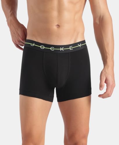 Image of Jockey NY16 Men Super Combed Cotton Elastane Stretch Solid Trunk with Ultrasoft Waistband (Pack of 2)