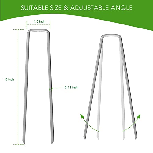 Upmct 12 Inch Galvanized Garden Landscape Staples Stakes, 25 50 100 Pcs Anti-Rust Garden Staples U-Shaped Landscape Pins For Secure Lawn Fabric (25, 12 Inch) #TOP1