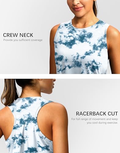 Image of Women's Workout Tops Racerback Athletic Tank Tops Sleeveless Loose Fit Yoga Running Gym Shirts for Women