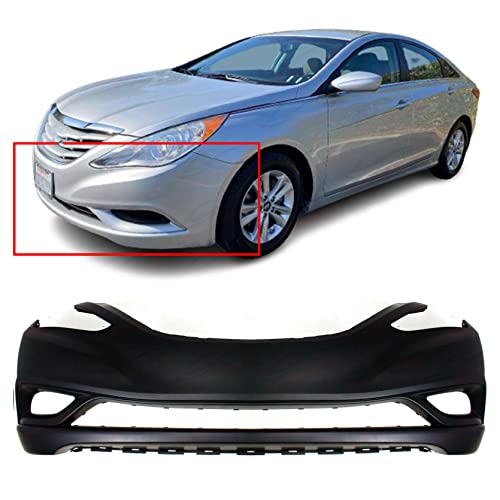 FitParts Compatible With Front Bumper Cover 2011-2013 Hyundai Sonata GLS GL Limited SE 2.0T Sedan 11-13. New, Primed and Ready for Paint. With Fog Light Holes. HY1000183 865113Q000 2012