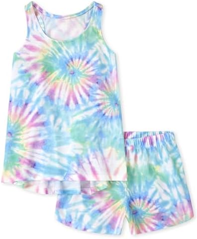 子供たち&39 ;s Place Girls&#39；ノースリーブのベストとショート丈のパジャマ2着