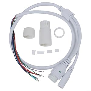 Eawfgtuw CCTV-Netzwerkkabel mit RJ45-Stecker und DC 5,5 x 2,1 mm Buchse, Netzstecker, 70 cm, weißes PVC-Kabel für IP-Kamera und PCB-Modul-Installation, langlebig