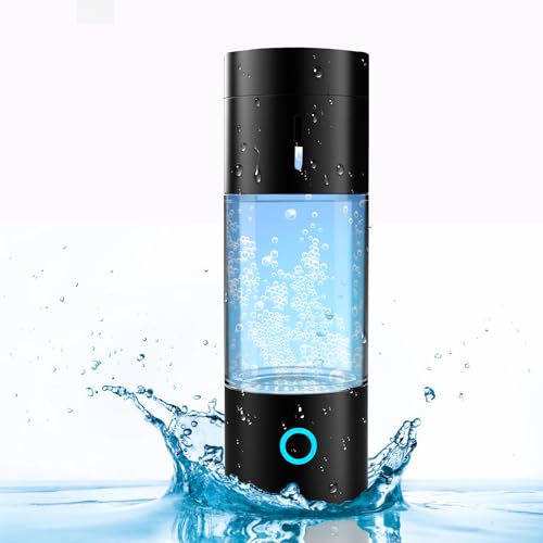 HQQMNY Bottiglia d'Acqua di Idrogeno Contenuto di idrogeno ≥4000ppb Generatore di Acqua di Idrogeno Portatile con Tecnologia PEM e SPE Creatore di Generatore da 230 ml (nero)