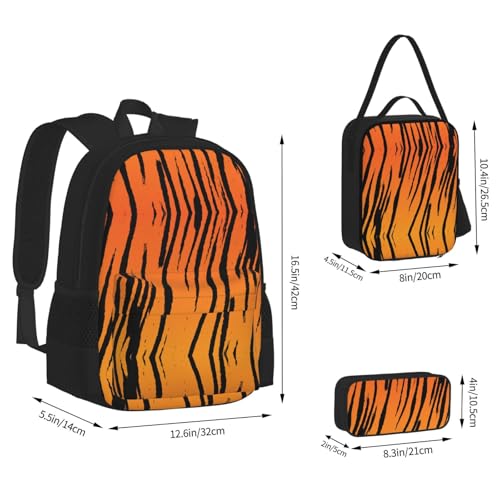 Sac à dos tigre à rayures réglable avec sa trousse et son sac repas - 4