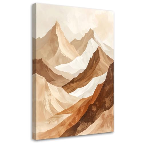 Tableau montagne pastel beige Feeby pour habiller facilement un petit mur vide