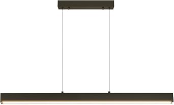 Mikeru 80CM Modern Linear Pendant Light with Remote Control, 10%-100% Dimmable Light Fixture with 1.5m Adjustable Cords for Dining Room Kitchen Island Living Room Restaurant Office [Energy Class A]