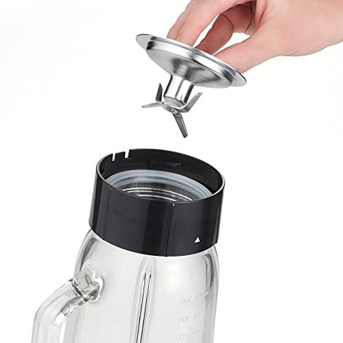 Foto von SEVERIN Standmixer mit 1,0L Glas-Mixbehälter, Mixer mit 2 Stufen und Pulse-Funktion, leistungsstarker Küchenmixer mit Edelstahlmesser, ca. 500 W, Edelstahl/Schwarz, SM 3734