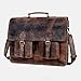 Cuero Retro Buffalo Hunter Leather Laptop Messenger Bag Office Briefcase Travel Bag (Rich Brown)
