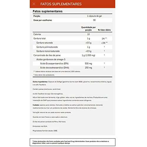 Ultra Ômega-3 500 EPA/250 DHA 90 Cápsulas - Now Foods