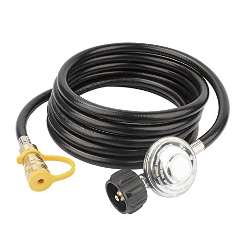 PalpitateC F271803 12ft Propane Heater Adapter Hose with Regulator,for Heater Big Buddy Indoor Outdoor Heater,3/8 inch Female Quick Connect x QCC1 Propane Tank Connection