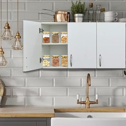 Image of Wall Mounted Multipurpose Storage Cabinet with Door & Adjustable Shelves | Wooden Wall Organizer for Home Space Saving Storage Unit Termite Resistant | Highland Pine Finish (3 Door)