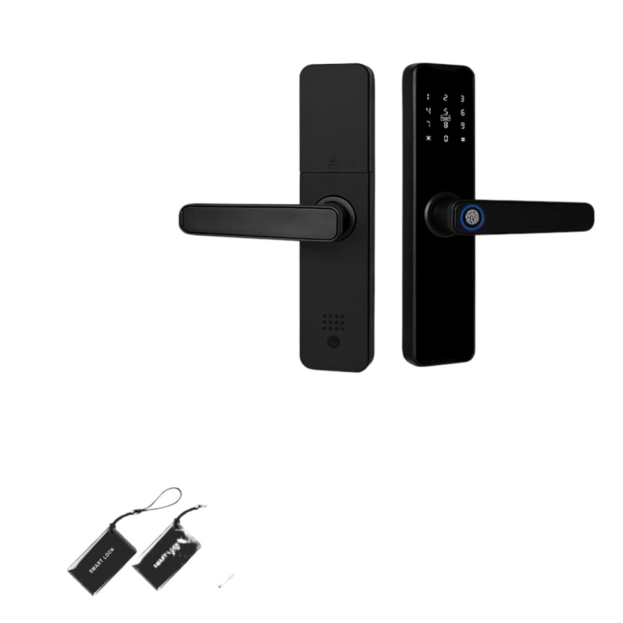 CVFRDD Smart Door Knob, Tuya Fingerprint Door Lock Digital Electronic Smart Keyless Entry For Home House With Passcode Keyless Entry Door Handle(22x185)