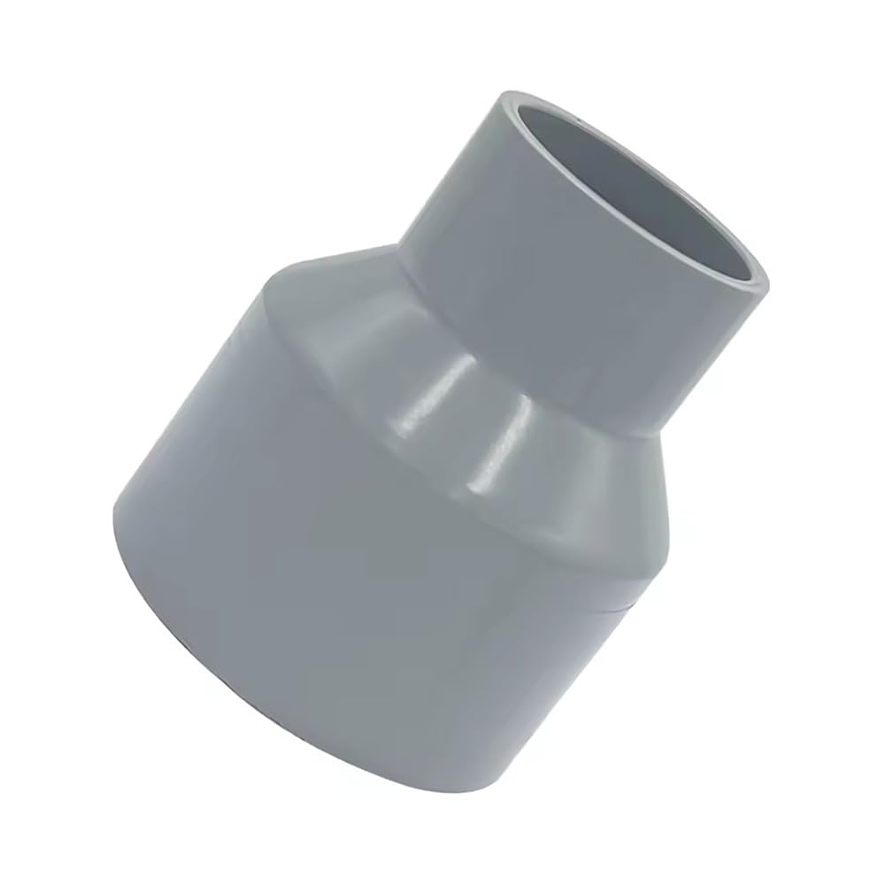PVC Straight Reducing Connectors, Grey Plastic Water Pipe Fittings; Garden Irrigation & Aquarium Adapter, 1 Pc(50x25mm)