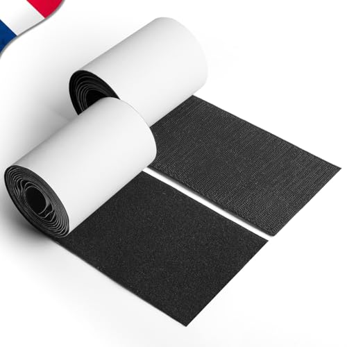 Scratch Autocollant Double Face Extra Fort Large 11cm x 2m ✮MARQUE FRANCAISE✮ Ruban Scratch Adhésif pour Moustiquaire, Tableau, Coussins, Tapis, Couture,...