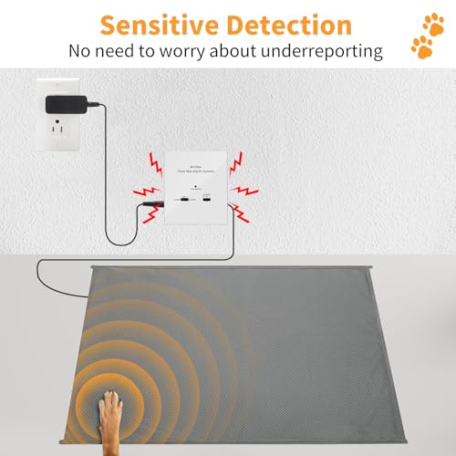 Floor Mat Home Alarm System, Briidea Pressure Mat Alarm with Alert & Chime, Adjustable Volume, Dual Power Supply, as Pet Door Mat or Elderly Monitoring Mat, Welcome Mat, 21" x 29" Size, 33ft Cord - Image 4