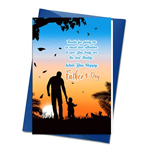 Hohomark Fathers Day Cards For Dad From Son, 4X6 First Fathers Day Greeting Card For Dad Daddy Father To Be New Dad First Time Dad From Baby Boys, Fathers Day Gift Card For Husband From Wife With Envelope #TOP7