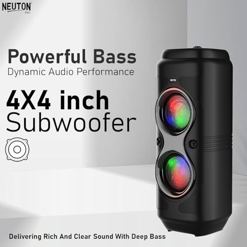 Image of Vibe Trolley Bluetooth Speaker with Wireless Mic | 1800mAh Battery | RGB Lights | Powerful Bass | Portable Party Speaker