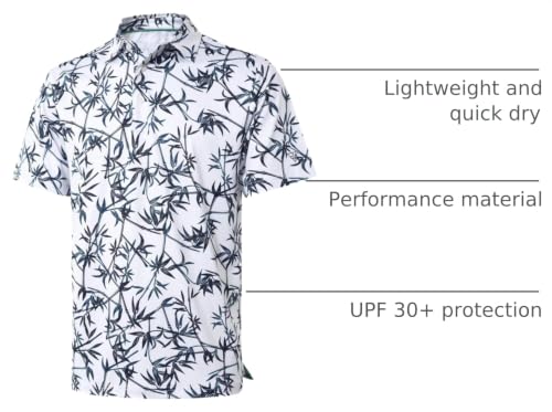 Image of Golf Shirts for Men Dry Fit Short Sleeve Print Performance Moisture Wicking Polo Shirt