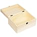 Extra Large Rectangle Unfinished Pine Wood Box Natural DIY Craft with Hinged Lid and Front Clasp for Arts Hobbies and Home Storage-10.71x8x5.66 Inches