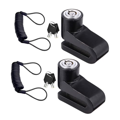 VINTORKY 2pcs Theft Disc Brake Lock for Motorcycle Scooter Durable High Strength Design with Reminder Cable Enhanced Security Quick Operation for Bicycles