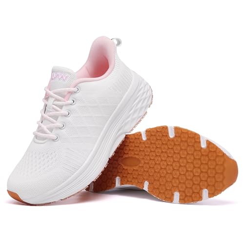Image of AVW Womens Non Slip Work Shoes Water Resistant Walking Sneakers Food Service Chef Kitchen Shoes