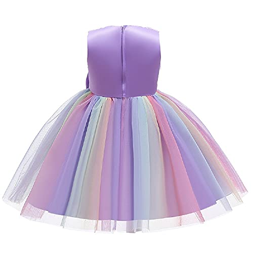 JerrisApparel Flower Girl Floral Dress Rainbow Tutu Party Dress Pageant Gown2