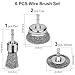 6PCS Professional Wire Wheel Brush Set, Carbon Steel Cup Wire Brush for Drill with 1/4 Inch Hex Shank, Wire Brushes Drill Attachments for Cleaning Rust Removal, Corrosion & Scrub Surfaces, Drill Brush