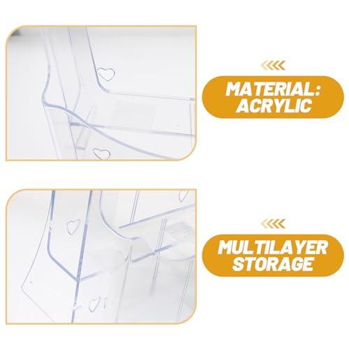 Porte-documents rangement pour documents en acrylique mural transparent multi-niveaux bureau - 4