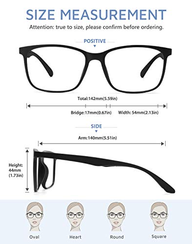 Image of Cyxus Blue Light Glasses for Men Women Reduce Eye Strain Square Frame 8083, 06-blue Light Glasses Set-black*2, Medium | Eye Protection,UV Protection,Lightweight TR90 Frame,Ideal for Computer Screen Office Work