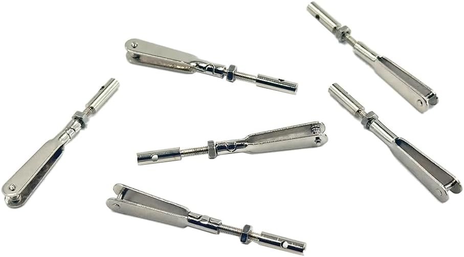 6PCS RC Airplane U-Clip Clamp Metal Clevis with Pull Rod Connector Coupler Pushrod Connect Shaft for RC Plane Helicopter Fixed Wing Parts DIY Model Aircraft Connection Accessories (M2 Size Style 1)