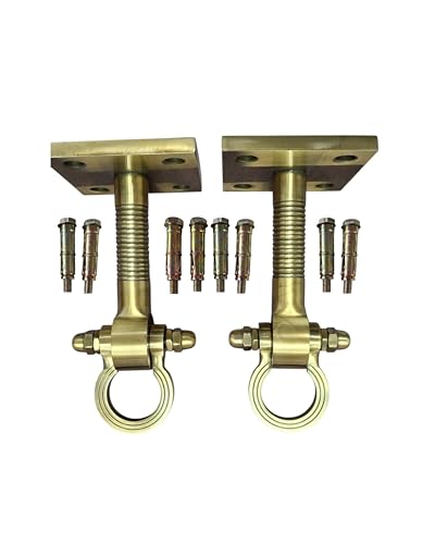 Image of Strong and Sturdy Heavy Duty HI-Grade Quality Bearing kada, Ceiling KADA Swing, Patio Antique Finish Brass 25MM Rod with Weight Capacity of 1000KG, (Pack of 2PCS) (8 INCH Antique Bearing KADA)