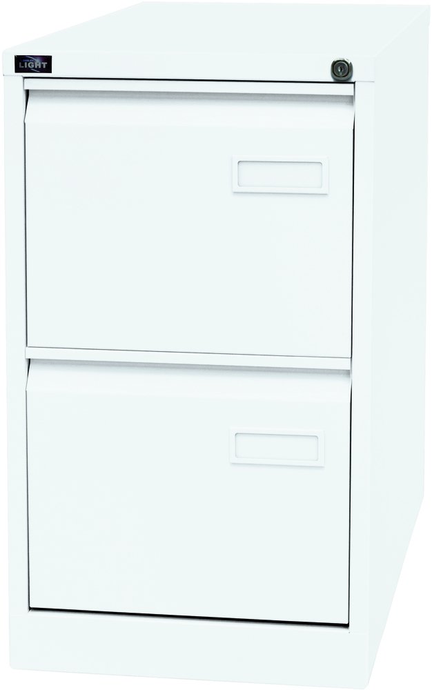 BISLEY Light Hängeregistraturschrank, einbahnig, DIN A4, 2 HR-Schubladen, Metall, 696 Verkehrsweiß, 62.2 x 41.3 x 71.1 cm