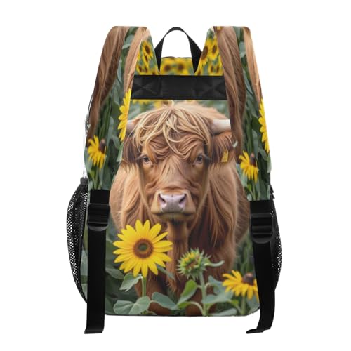 Clear Backpack for School Highland Cattle Sunflower Transparent Bookbag for Girls See Through PVC Boy Backpacks3