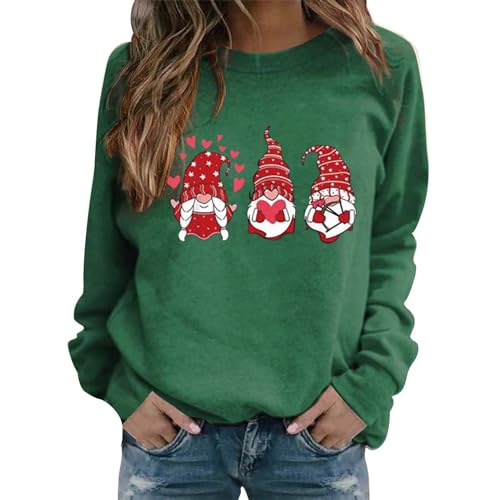 Workout Shirts Women,Long Sleeve Tops for Women Valentine Crewnec...