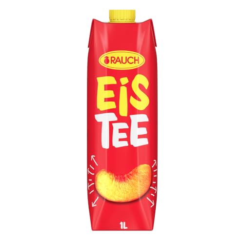 Rauch Eistee Peach | Erfrischender Durstlöscher aus Schwarztee und Hagebutte | ideal für Tee Trinker | natürlicher Peachgeschmack | 12x 1 Liter Tetra Prisma