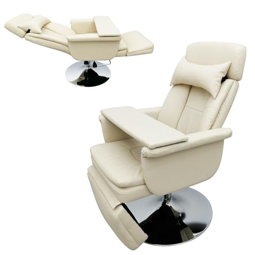 JARYANNIX Air Pressure Beauty Facial Chair Bed Spa Table Salon Chair 360 Degree Rotating Beige Facial Salon Massage Tattoo Bed Adjusted Angle 90-175 Degrees Load 440LB for Beauty Home Office