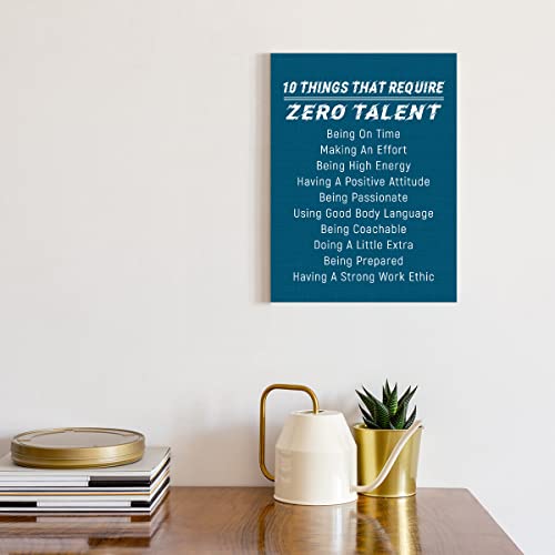 Modern 10 Things That Require Zero Talent Motivational Motto Wall Art Canvas,Positive Inspirational Quote Canvas Framed Wall Art Ready To Hang For Home Office Gym & Locker Room Wall Decor 12"X 15" #TOP2
