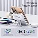 Magnetic Portable Charger Built-in Cables,10000mAh Fast Charging Wireless Charger Station External Battery Pack Slim Pocket Size Power Bank with Stand Compatible with iWatch, iPhone and Android Phones