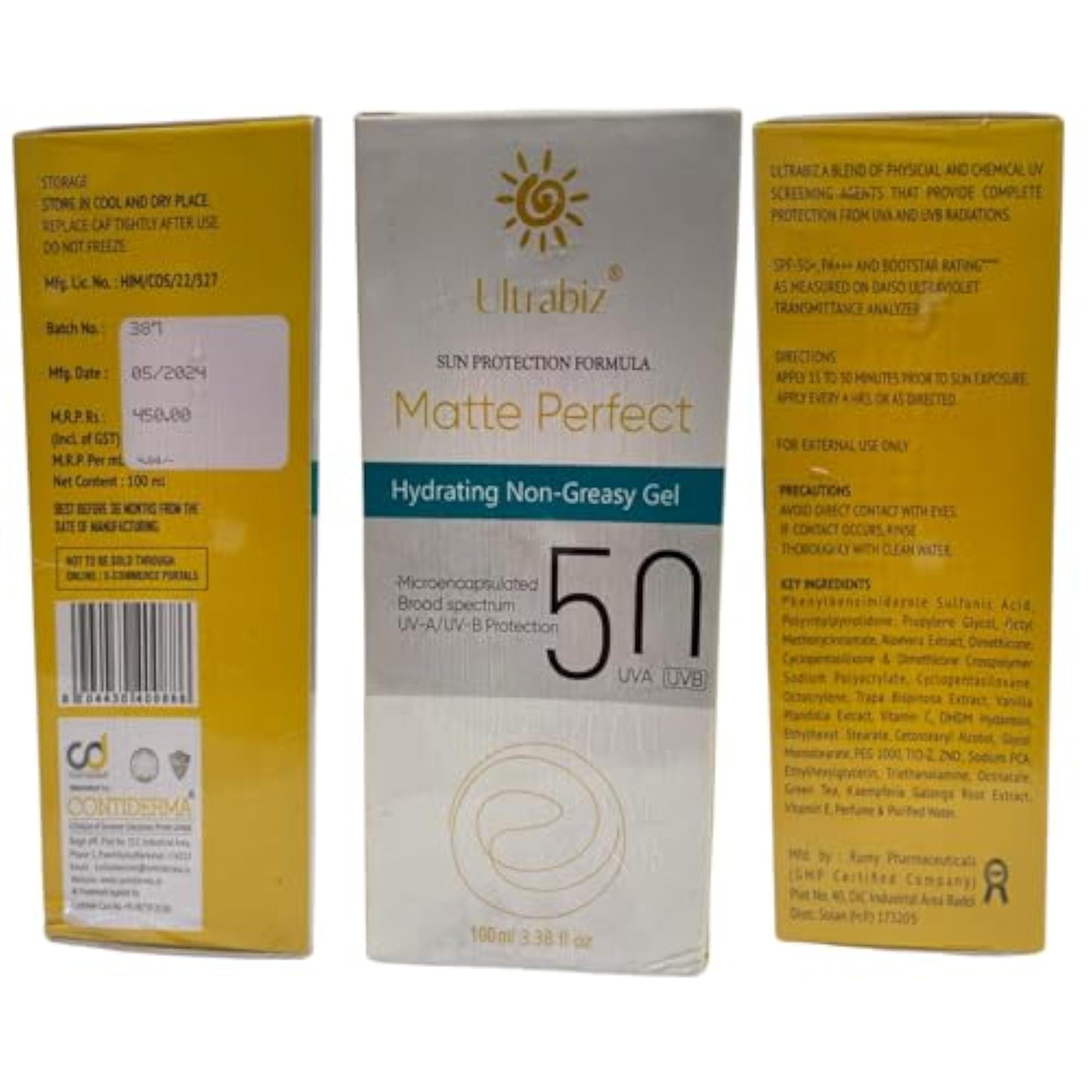 DermaShoap Ultrabiz Gel 50 SPF Sunscreen, Hydrating Non-Greasy