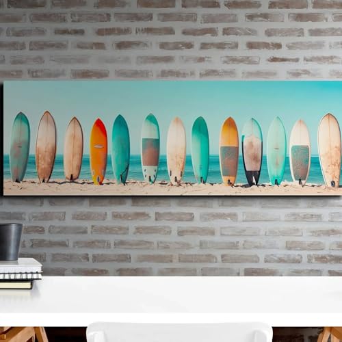Affiches de surf vintage et peintures murales panoramiques en toile de 20x60 cm