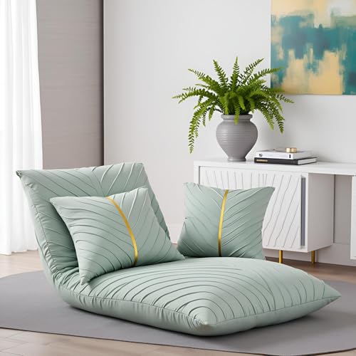 Image of Velvet Throw Pillow Covers 18x18 Pack of 2 Gold Decor Mint Green
