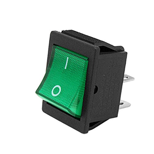 Green Light 4 Pin DPST ON/OFF Snap in Boat Rocker Switch 16A/250V 15A/125V AC